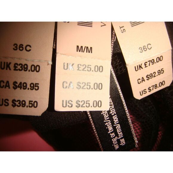 Victoria's Secret unlined 36C BRA SET+M+CORSET bustier Black floral lace strappy - Picture 7 of 7